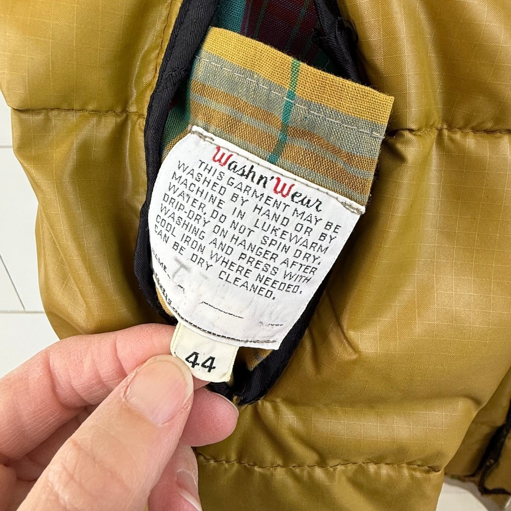Vintage Eddie Bauer Down Lined Hidden Placket Trench Coat Heritage Tan 44 - Picture 13 of 13